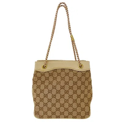Pre-owned Gucci Beige Gg Canvas Handbag Shoulder Bag ()