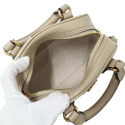 Pre-owned Gucci Beige Grayish Gg Supreme Canvas Handbag Shoulder Bag () In Beige, Grayish