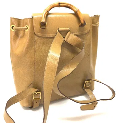 Pre-owned Gucci Beige Leather Backpack ()