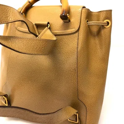 Pre-owned Gucci Beige Leather Backpack ()