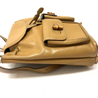Pre-owned Gucci Beige Leather Backpack ()