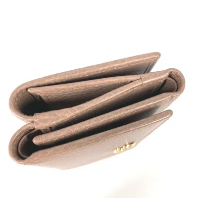 Pre-owned Gucci Beige Leather Wallet (tri-fold) ()