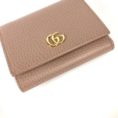 Pre-owned Gucci Beige Leather Wallet (tri-fold) ()