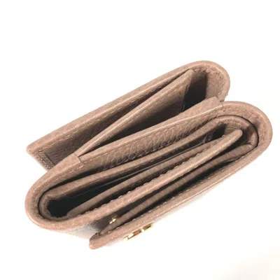 Pre-owned Gucci Beige Leather Wallet (tri-fold) ()