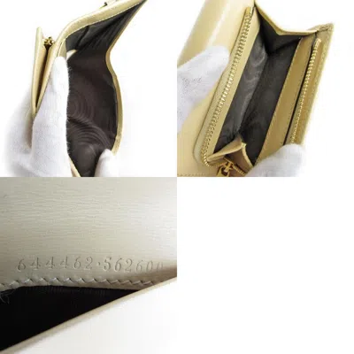 Pre-owned Gucci Beige Leather Wallet (tri-fold) ()