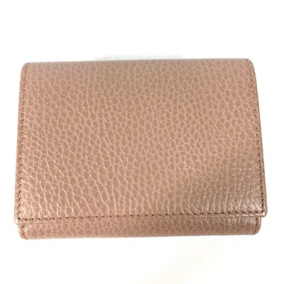 Pre-owned Gucci Beige Leather Wallet (tri-fold) ()