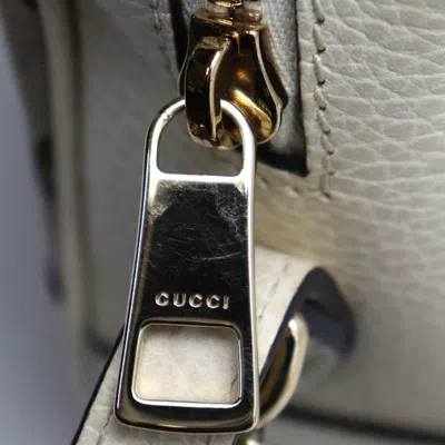 Pre-owned Gucci Beige White Gg Canvas Leather Shoulder Bag () In Beige, White