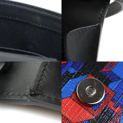 Pre-owned Gucci Black Blue Red Color Pvc Leather Pochette Shoulder Bag () In Black, Blue, Red Color