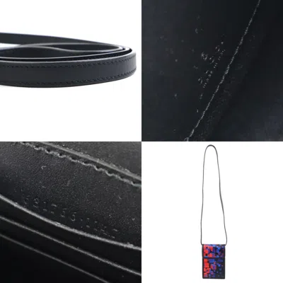Pre-owned Gucci Black Blue Red Color Pvc Leather Pochette Shoulder Bag () In Black, Blue, Red Color