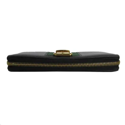 Pre-owned Gucci Black Gold Metal Leather Coin Purse/coin Case () In Black, Gold