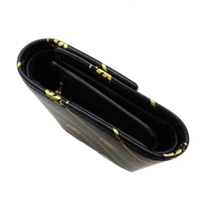 Pre-owned Gucci Black Gold Leather Wallet (tri-fold) () In Black, Gold