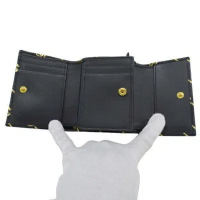 Pre-owned Gucci Black Gold Leather Wallet (tri-fold) () In Black, Gold