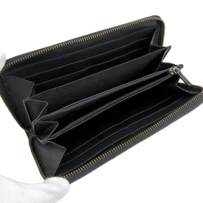 Pre-owned Gucci Black Leather Long Wallet (bi-fold) ()