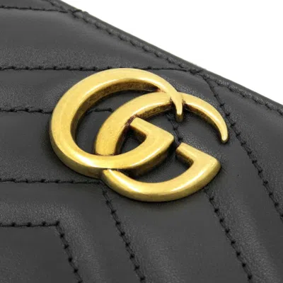 Pre-owned Gucci Black Leather Long Wallet (bi-fold) ()