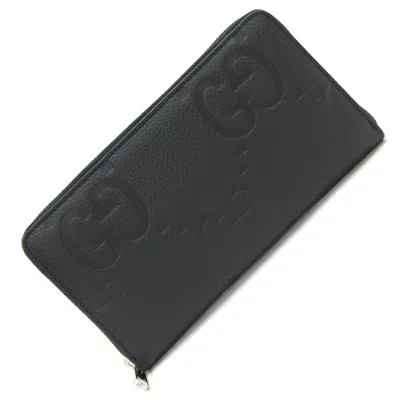 Pre-owned Gucci Black Leather Long Wallet (bi-fold) ()
