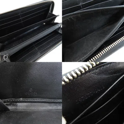Pre-owned Gucci Black Leather Long Wallet (bi-fold) ()