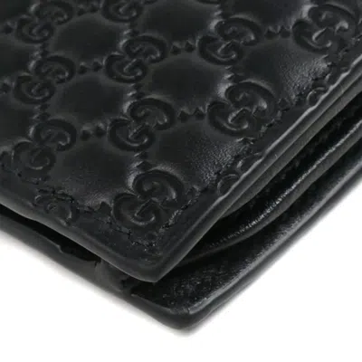 Pre-owned Gucci Black Leather Long Wallet (bi-fold) ()