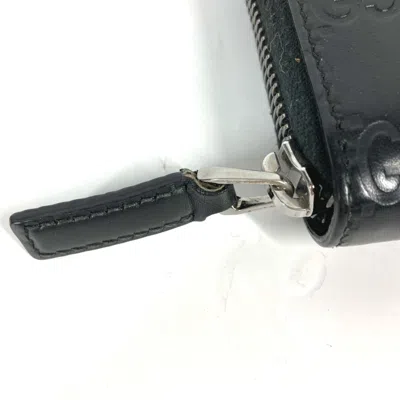 Pre-owned Gucci Black Leather Long Wallet (bi-fold) ()