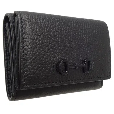 Pre-owned Gucci Black Leather Wallet (tri-fold) ()
