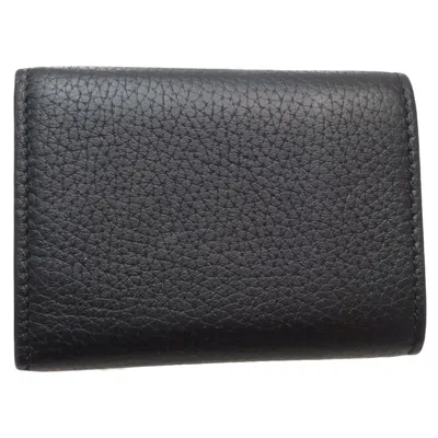 Pre-owned Gucci Black Leather Wallet (tri-fold) ()
