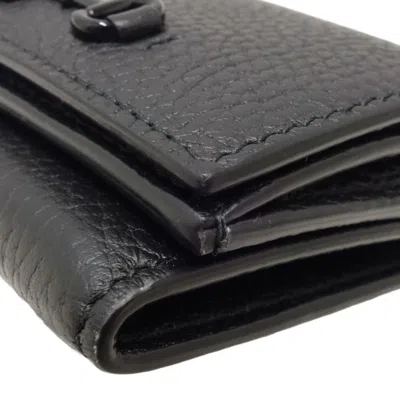 Pre-owned Gucci Black Leather Wallet (tri-fold) ()