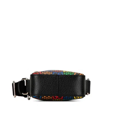 Pre-owned Gucci Black Multi-color Pvc Leather Shoulder Bag () In Black, Multi-color
