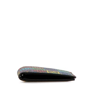 Pre-owned Gucci Black Multi-color Pvc Wallet (bi-fold) () In Black, Multi-color