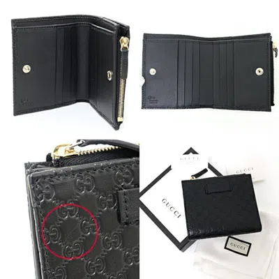 Pre-owned Gucci Black Pink White Yellow Leather Wallet (bi-fold) () In Black, Pink, White, Yellow