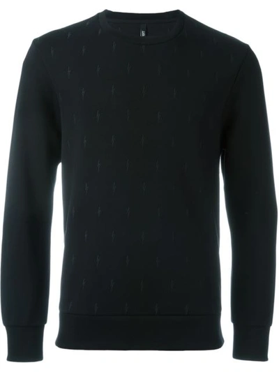 Shop Neil Barrett Embroidered Lightning Bolt Sweatshirt