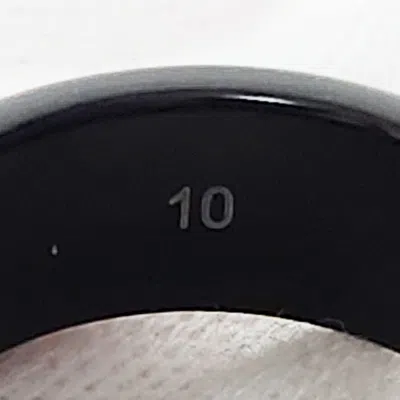 Pre-owned Gucci Black Silver White Gold (18k) Band Ring () In Black, Silver