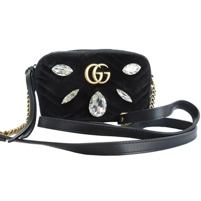 Pre-owned Gucci Black Velvet Shoulder Bag ()