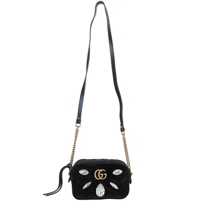 Pre-owned Gucci Black Velvet Shoulder Bag ()