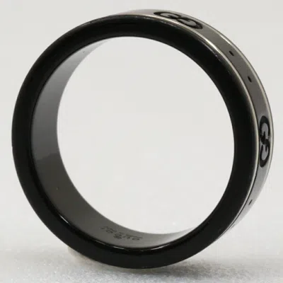 Pre-owned Gucci White Gold (18k) Band Ring () In Black