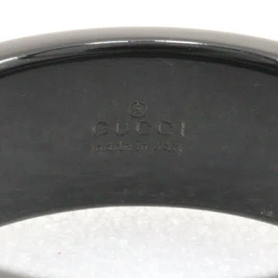 Pre-owned Gucci White Gold (18k) Band Ring () In Black