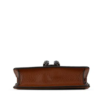 Pre-owned Gucci Blue Brown Denim Leather Shoulder Bag () In Blue, Brown