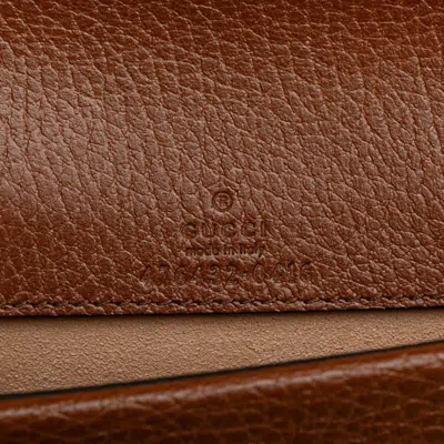 Pre-owned Gucci Blue Brown Denim Leather Shoulder Bag () In Blue, Brown