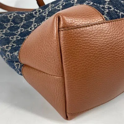 Pre-owned Gucci Blue Denim Tote Bag ()