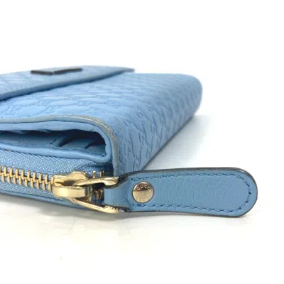 Pre-owned Gucci Blue Leather Long Wallet (bi-fold) ()