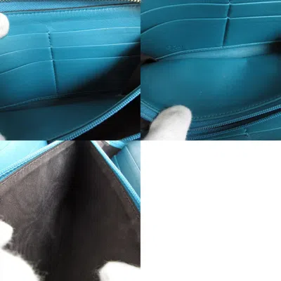 Pre-owned Gucci Blue Leather Long Wallet (bi-fold) ()