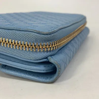 Pre-owned Gucci Blue Leather Long Wallet (bi-fold) ()