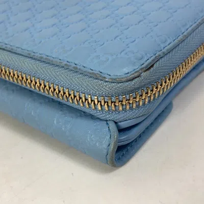 Pre-owned Gucci Blue Leather Long Wallet (bi-fold) ()
