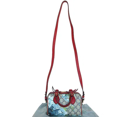 Pre-owned Gucci Blue Red Color Pvc Leather Handbag Shoulder Bag () In Blue, Red Color