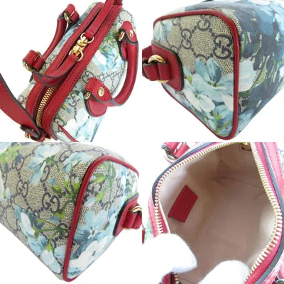 Pre-owned Gucci Blue Red Color Pvc Leather Handbag Shoulder Bag () In Blue, Red Color