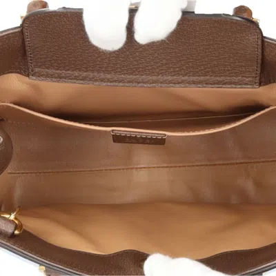 Pre-owned Gucci Brown Bamboo Gg Canvas Leather Shoulder Bag ()