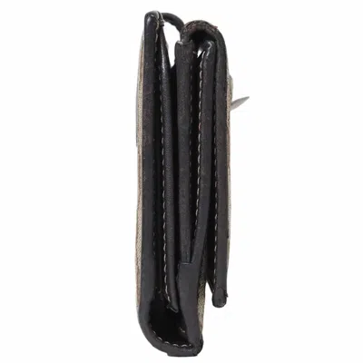 Pre-owned Gucci Brown Canvas Leather Long Wallet (bi-fold) ()