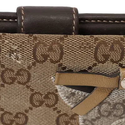 Pre-owned Gucci Brown Canvas Leather Long Wallet (bi-fold) ()