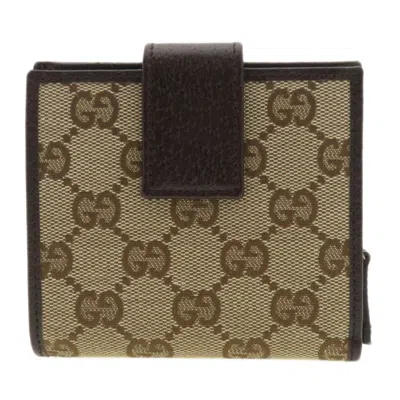 Pre-owned Gucci Brown Canvas Leather Wallet (bi-fold) ()