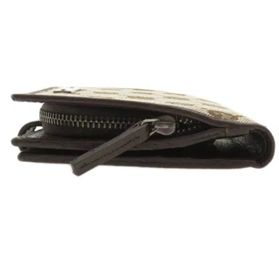 Pre-owned Gucci Brown Canvas Leather Wallet (bi-fold) ()