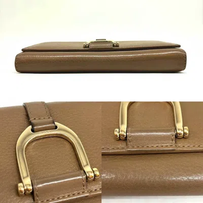 Pre-owned Gucci Brown Leather Long Wallet (bi-fold) ()