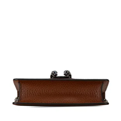 Pre-owned Gucci Brown Navy Denim Leather Shoulder Bag () In Brown, Navy
